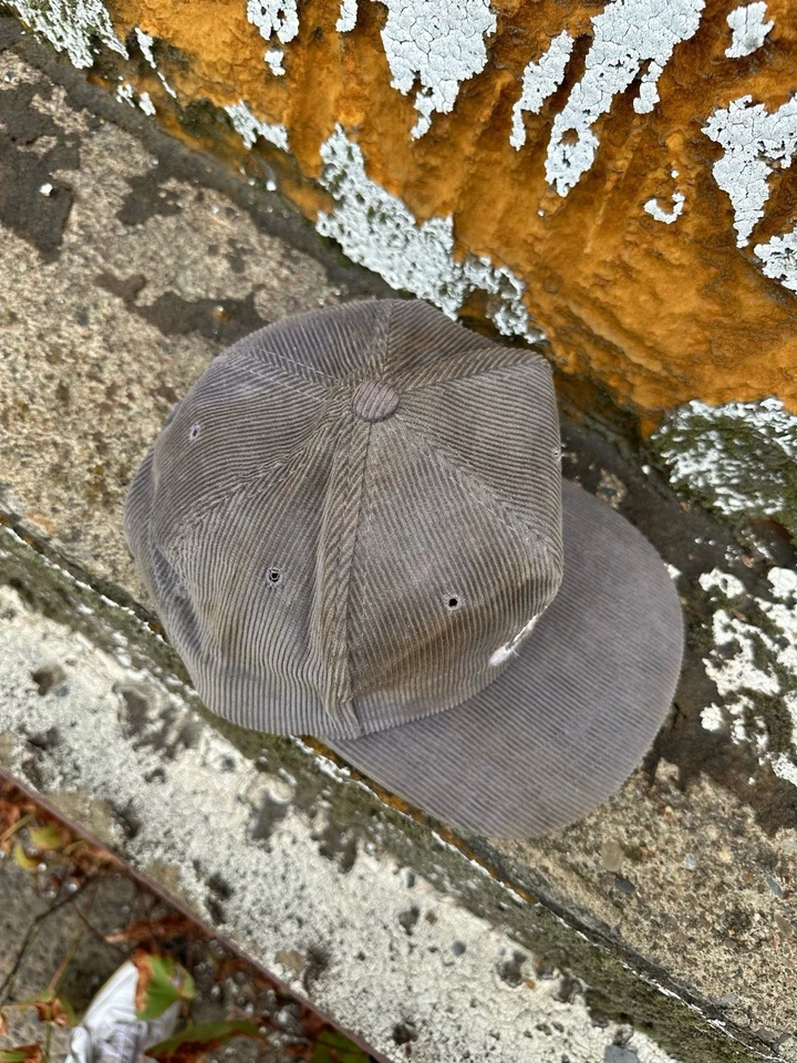 Vintage 1980s Nike Corduroy Gray Classic Swoosh Snapback Hat - Image 4 of 4