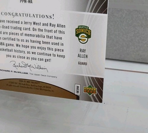 2007 UD Past & Present Trilogy Series 36/50 Jerry West/Ray Allen Jersey Card - Picture 19 of 24