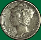 1924-D Mercury Dime Extremely Fine XF Coin #41688