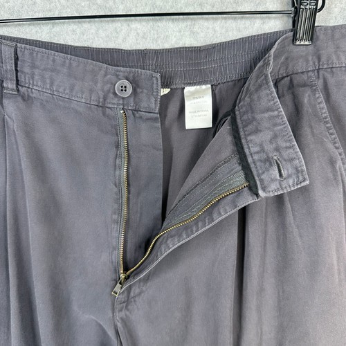 TravelSmith Men's Pants Gray Pleated Silk Cotton Blend Slacks Size 40 Defect - Picture 6 of 9
