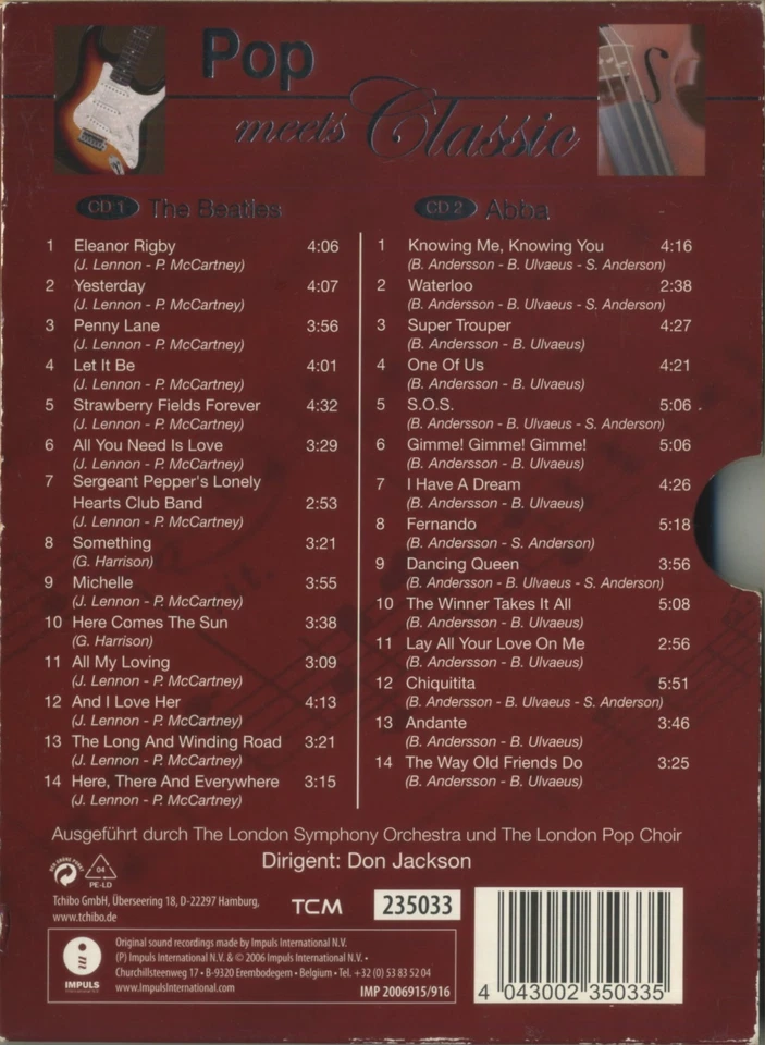 Pop Meets Classic - The Beatles & Abba - London Symphony Orchestra - 2 CD Box - Bild 2 von 4