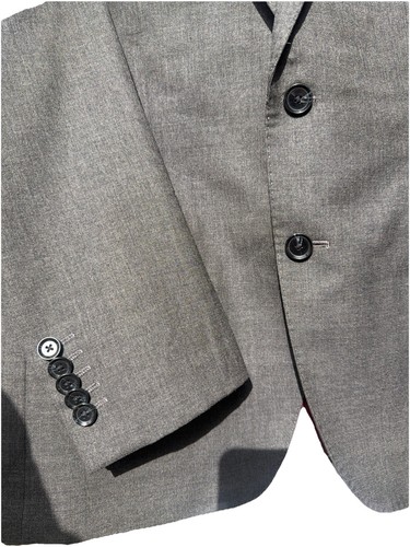 TMLEWIN Men's 2pc Suit Charcoal Barbican Barberis SLIM Fit 100% Wool 40S W34 L31 - Picture 12 of 18