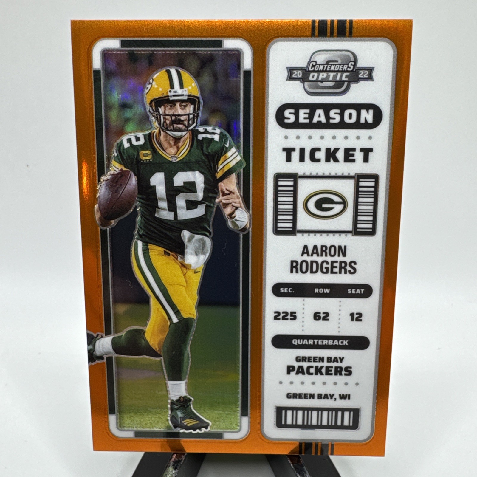 2022 Panini Contenders Optic - Season Ticket Aaron Rodgers #23 Orange Prizm /50