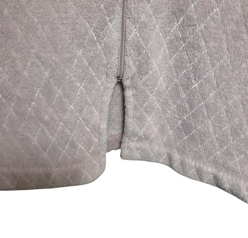 Vintage Oscar de La Renta mittelschwerer GESTEPPTER FLEECE Reißverschluss Lounge Morgenmantel/Kaftan rosa L/XL - Bild 11 von 12