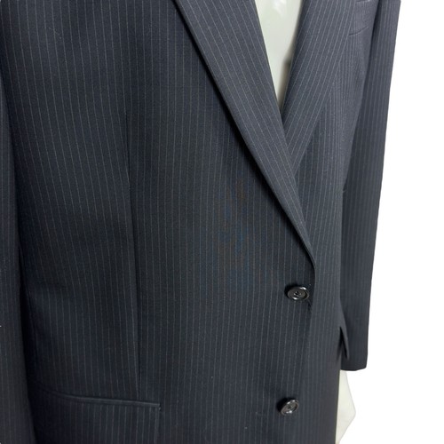 Jos A Bank Black Striped Wool Sport Coat Blazer Jacket 2 Button Men's 44L - Picture 8 of 17