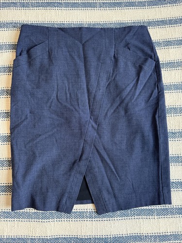Loft 12 Skirt Tulip Hem Blue Lined Pockets - Picture 1 of 5