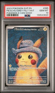 2023 POKEMON POKEMON X VAN GOGH PROMO #085 PIKACHU WITH GREY FELT HAT PSA 10
