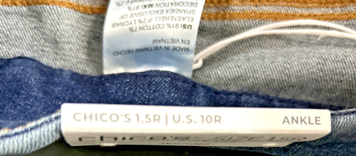 Chico Denim Patchwork Jeggings Buttercup Indigo, Size 1.5R (10) NWT - Picture 8 of 13