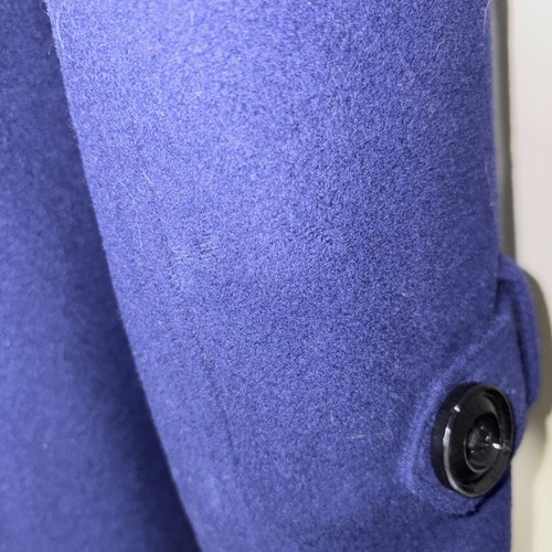 Abrigo Diane Von Furstenberg L Lana Azul Marino Trench Capucha Cintura Pesada Corbata DVF - Imagen 6 de 13