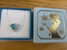 Disney Frozen Elsa Snowflake Necklace 925 Silver Cubic Zirconia 45cm