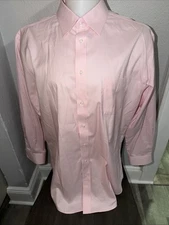 Jos. A. Bank Traveler Light Pink Men's Button Down Shirt 18-35