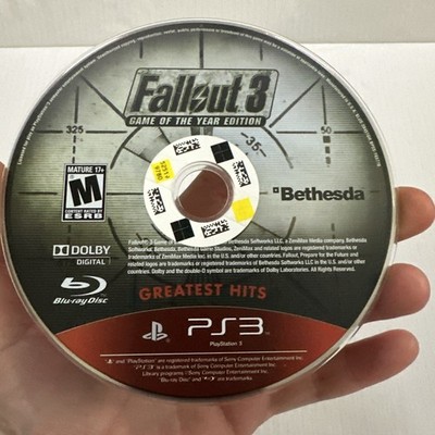 Fallout 3 -- Game of the Year Edition (Sony PlayStation 3, 2009) PS3 Disc Only!