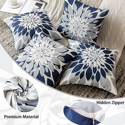 Pack of 4 Outdoor Waterproof Pillow Covers 24x24 Decorative Outdoor Throw - Picture 6 of 8