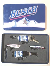 Rare Vintage NOS Busch Beer Advertising Fishing Lures 4 pack in Tin U132