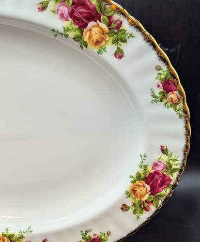 Vintage Royal Albert Old Country Roses 13" Oval Serving Platter Flower Floral - Picture 6 of 7