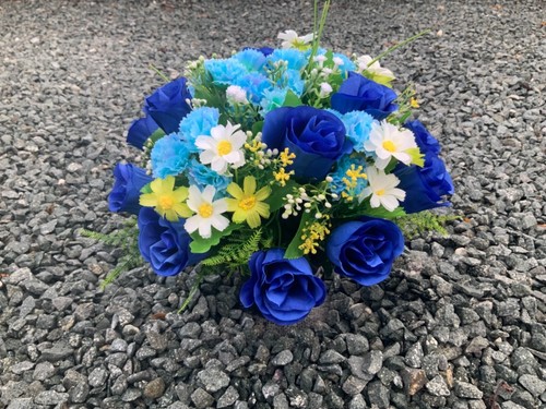 Handmade artificial flower display memorial grave /crematorium/cemetery vase pot - Picture 97 of 131