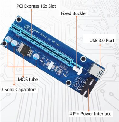 9 Stück- VICTONY PCI-E 16x to 1x GPU Riser Adapter with 60cm USB 3.0 Riser Cable