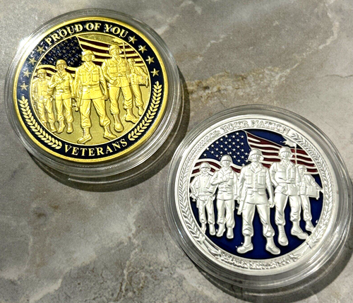 GROSSPACKUNG LOT 10 STCK. US-Militär Veteran Weißkopfseeadler Münzen-KOSTENLOSER USA-VERSAND - Bild 2 von 4