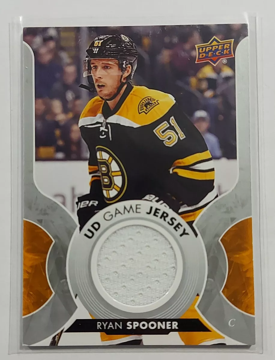 2017 18 UPPER DECK RYAN SPOONER UD GAME JERSEY GJ SP BOSTON BRUINS