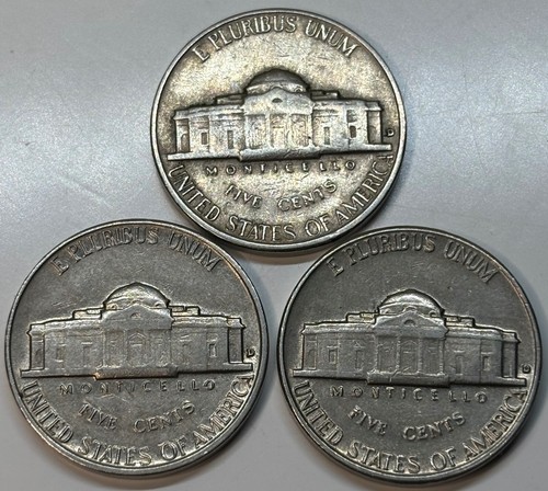 1960 D 1961 D & 1962 D  Jefferson  Nickel 5 Cent Coin Lot  of 3 - Picture 2 of 4