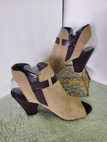 FRANCO SARTO Womens Brown Leather Comfort Open Toe Heel Sandals Size 9.5 | - Picture 5 of 11