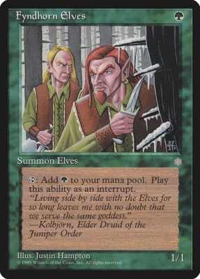 Fyndhorn Elves *PLAYSET* 4x MtG Ice Age ICE HEAVY PLAYED