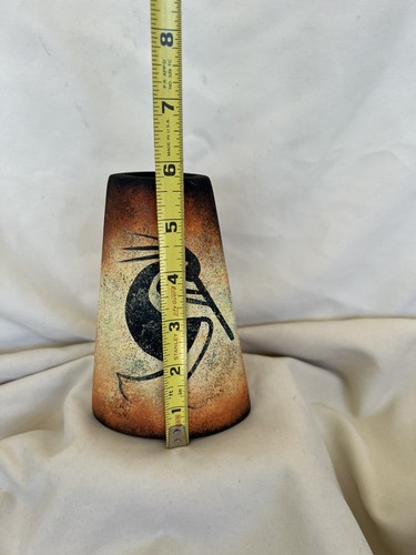 Signierte indianische Kokopelli Keramik Vase 6 "x 4" einzigartiges Design - Bild 5 von 7