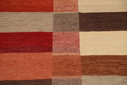 Checkered Gabbeh Hand-knotted Oriental Area Rug Home Decor 10'x10' Square Carpet - Picture 4 of 19