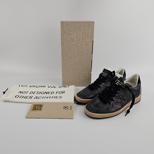GOLDEN GOOSE Ball Star Women's Black Leather Sneakers New - Picture 2 of 11