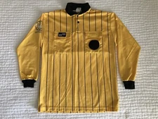 Official Sports Yellow Soccer Referee Long Sleeve Shirt Size M