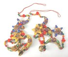 Sari Indian Wall Door Hanging Decor Lot Of 2 Moon Stars Bell Boho Hippie 50in.