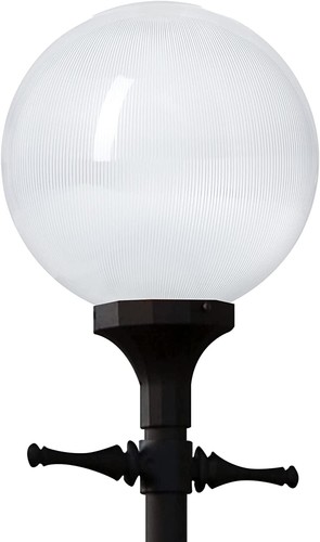 KastLite 10" Clear Prismatic Acrylic Lamp Post Globe | 3.94" Twist Lock Neck - Picture 9 of 9