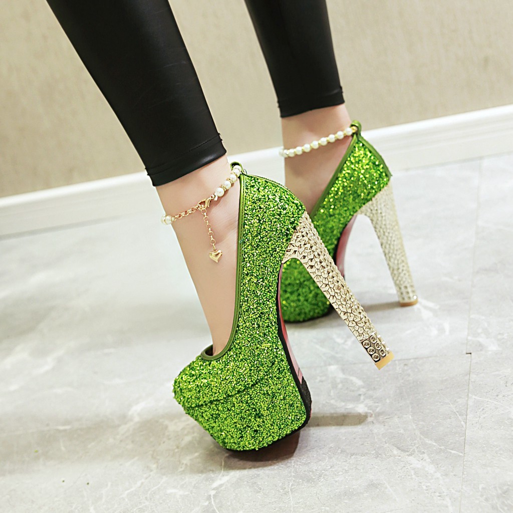 Donna Ankle Strap High Heels Glitter Platform Nightclub Pumps Shoes Size 33-43 Donna Ankle Strap High Heels Glitter Platform Nightclub Pumps Shoes Size 33-43