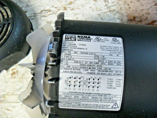 WEG NEMA PREMIUM 13484359 -  5/8" shaft v230/460, a5.44/2.72. ph3, - Picture 7 of 7