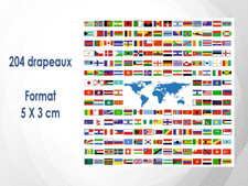 204 stickers autocollant (5X3cm) : Drapeau du monde (MAM012)