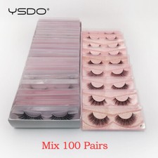 100 Real 3D Mink Makeup Cross False Eyelashes Eye Lashes Handmade 10-100 Pairs