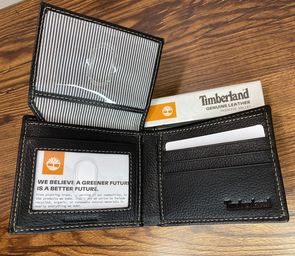 Timberland Men's Genuine Leather Passcase Credit Card Id Billfold Wallet  (D02387/01)