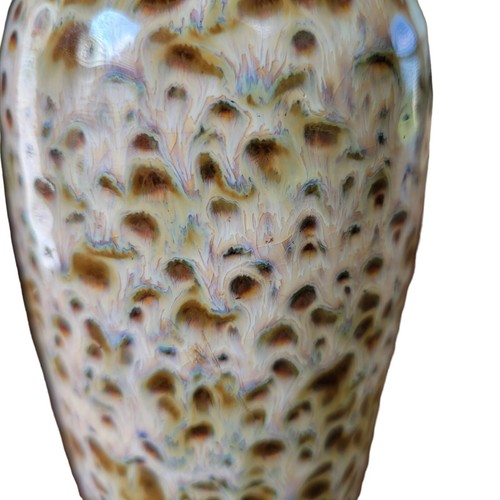 Drip Glaze Ceramic Flower Vase Birds Eye Glossy Brown Cream Multicolor Pottery. - Picture 10 of 19