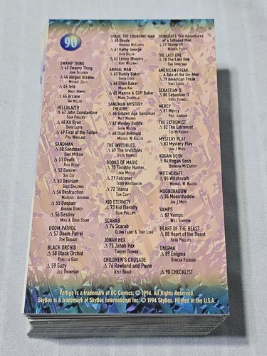 1994 SkyBox Widevision DC Vertigo Complete Card Set (1-90) - Picture 2 of 4