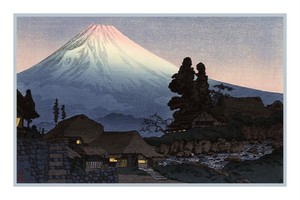 Japanese-Takahasi-Shotei-Mt-Fuji-Evening-Scene-Counted-Cross-Stitch-Pattern