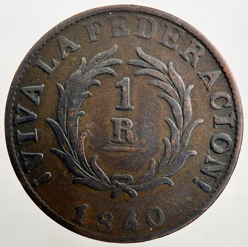 1840 Argentina Buenos Aires Un 1 Real Coin | Collectable Grade | a1401 - Picture 2 of 2