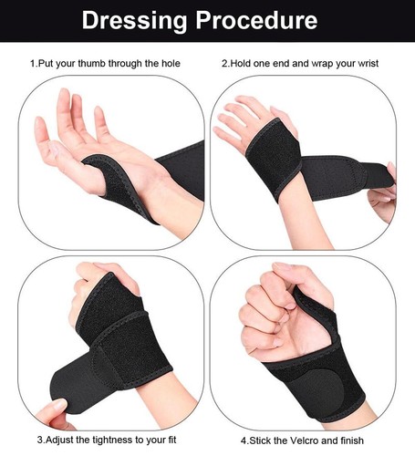 2 Pcs Wrist Support Brace Adjustable Wrist Strap for Fitness Weightlifting - Photo 2/7