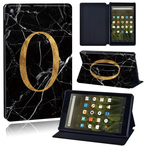 26 Letters PU Leather Stand Tablet Cover Case For Amazon Fire 7/HD 8/HD 10 - Picture 25 of 36