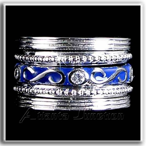 CAVIAR RAISED NARROW BAND STACK RING_SIZE-10__925 STERLING SILVER - Picture 9 of 12