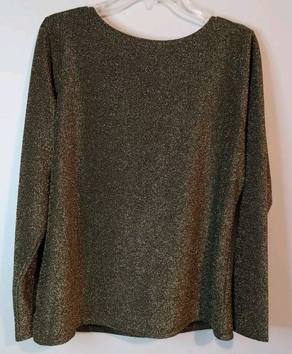 Camisa Blusa MICHAEL KORS Brillante Cadena Capucha Espalda Nueva con Etiquetas Talla 1X Negra/Dorada  - Imagen 1 de 12
