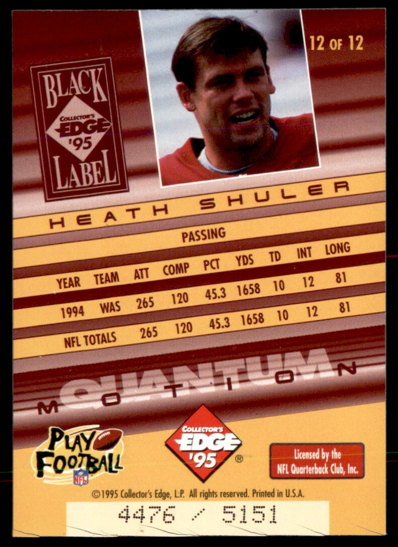 1995 Edge Black Label Quantum Motion Heath Shuler 4476/5151