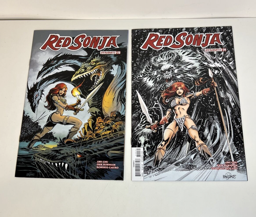 Dynamite Comics Red Sonja Issues #23 & #24 (Dragon, Monster Variants)