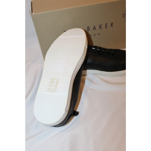 NIB MEN'S TED BAKER COPPOL BLACK LEATHER SNEAKERS SZ EU 45 US 12 - Picture 7 of 7
