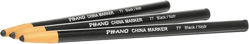 DIXON Industrial Phano Peel-Off China Marker Stifte, schwarz, 12er Pack - Bild 1 von 7
