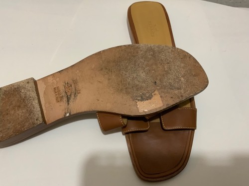 Hermes Oran Sandals Tan brown Women’s Size E.U. 39.5 - Picture 7 of 13